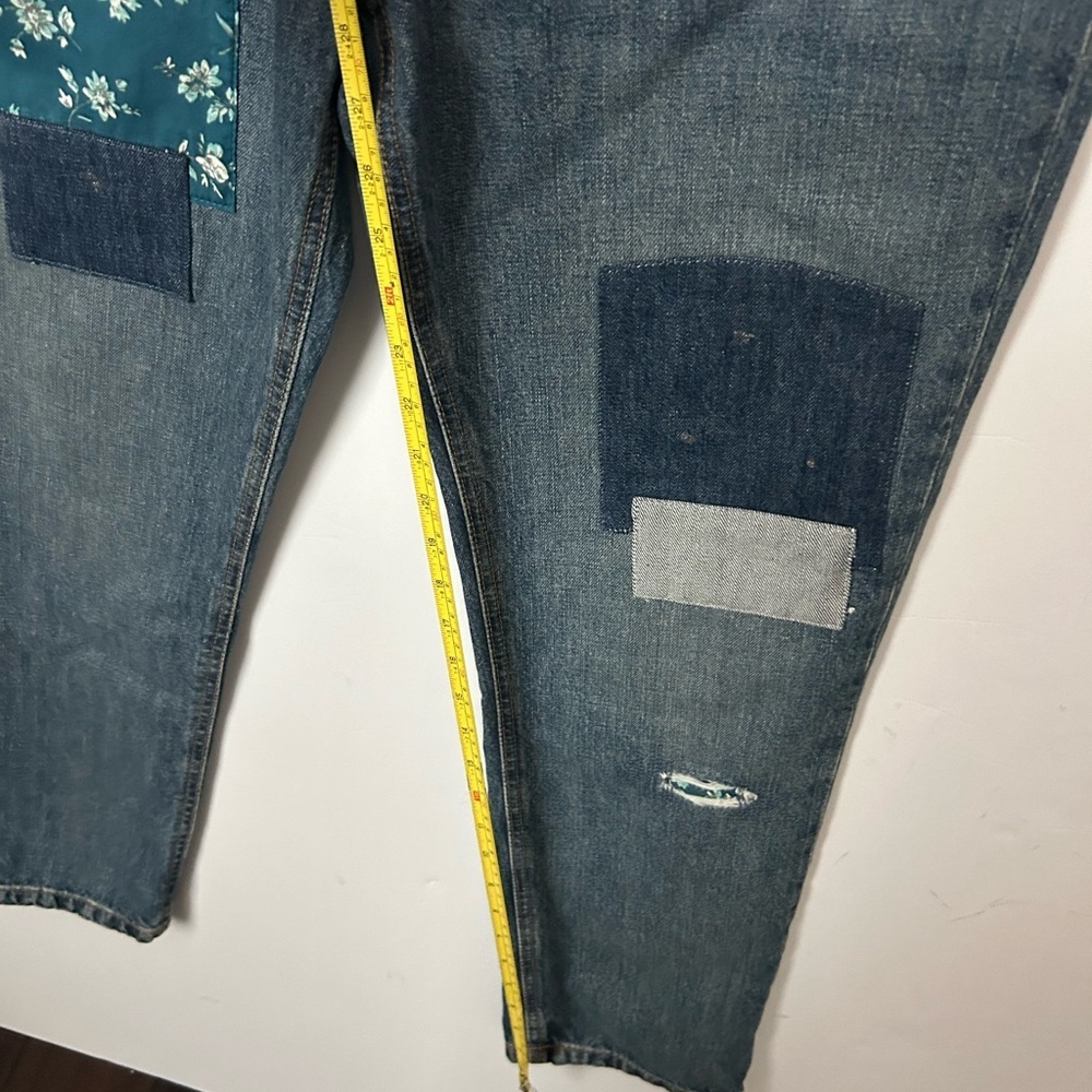 Lauren Ralph Lauren Patchwork Boyfriend Jeans Size 10 Black Label - Picture 6 of 12